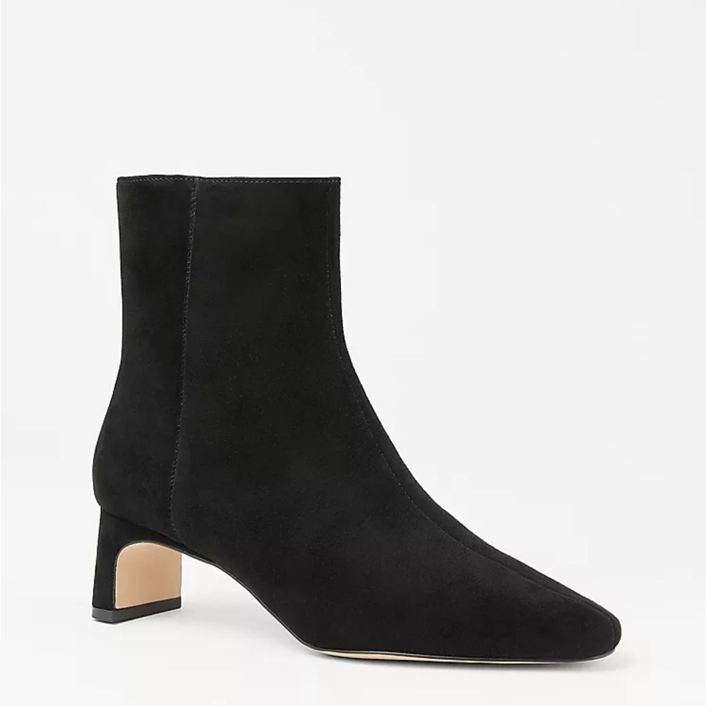 Ann Taylor Blade Heel Suede Booties Orig $248